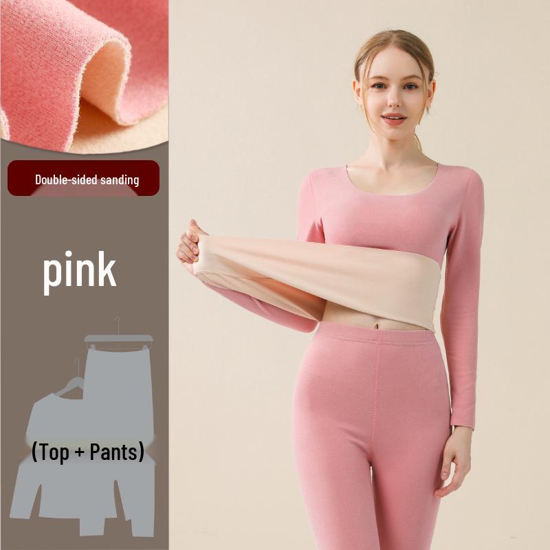 Комплект женского и мужского термобелья с начесом, генерирующего тепло, на осень – теплый базовый слой XXL