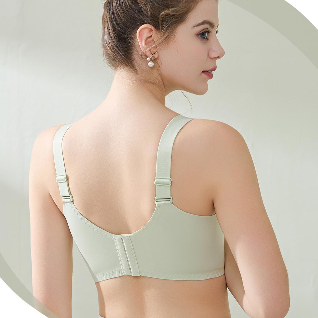 Gather Bra Women's Thin Plus Size Bra No Steel Ring Adjustable Breast Collection Bra