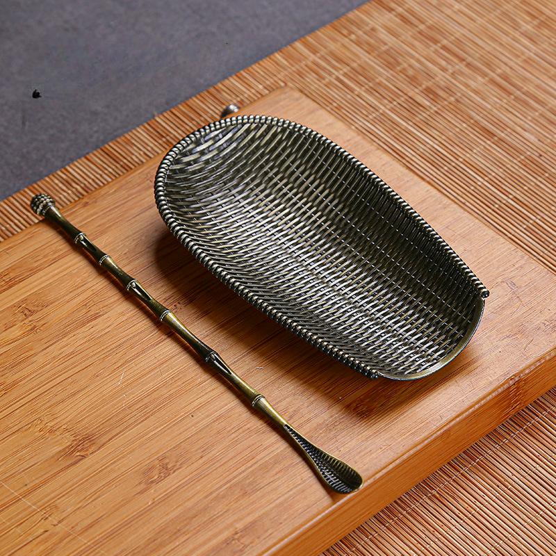 1set Handmade Tea Alloy Retro Style Simplicity Durable Tea Shovel Anti Oxidation Kung Fu Tea Set Accessories Kung Fu Tea