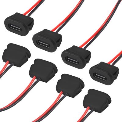 5PCS 2kolíkový zásuvkový konektor USB typu C Vodotěsný se zásuvkou typu C se zásuvkou pro rychlé nabíjení Nabíjecí port USB-C Zástrčka nabíječky