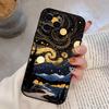 Van Gogh Starry Sky Phone Case For iPhone 17,16,15,14,13,12,11 Plus,Pro Max,XS,Soft Silicone Black Cover