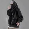 Men's Retro High-Collar Hooded Sweatshirt for Spring/Autumn – Loose Fit, High Street Hip Hop Style, Trend 833