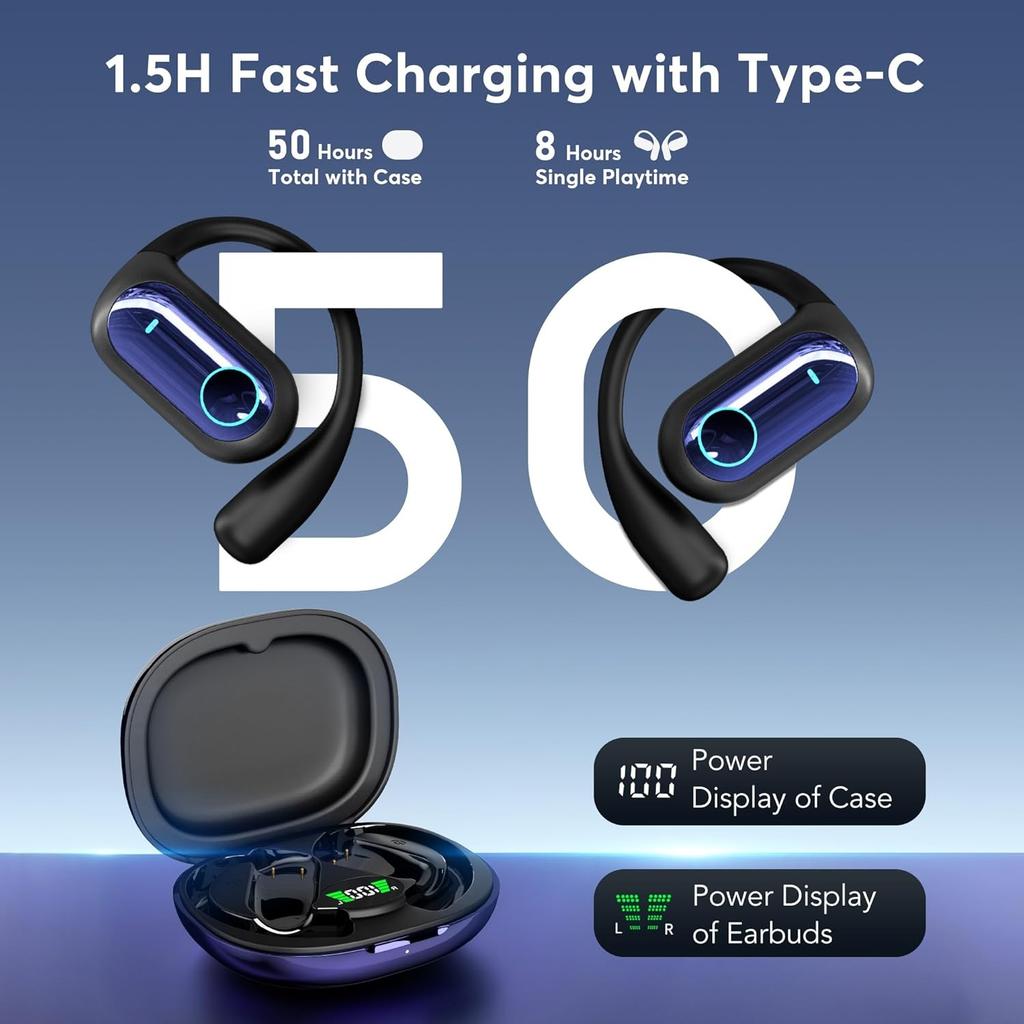 168 Languages AI Translation Earbuds Bluetooth 5.4 Headphones Translator 4-in-1 Smart Mode Touch Screen Real-Time Earphones Fit iOS and Android