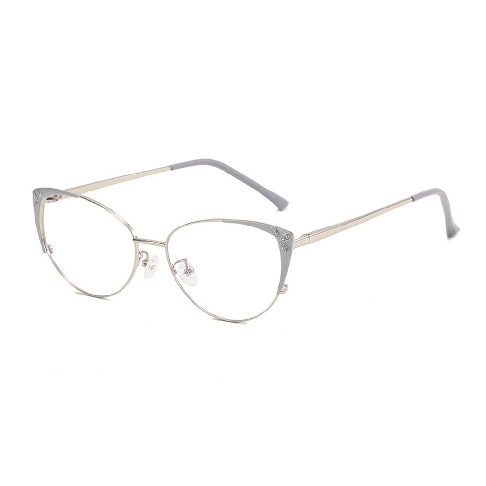 Fashion Metal Cat Eye Anti Blue Light Glasses Frame Stylish Photochromic Presbyopia Eyeglasses Customizable Prescription Lens -2