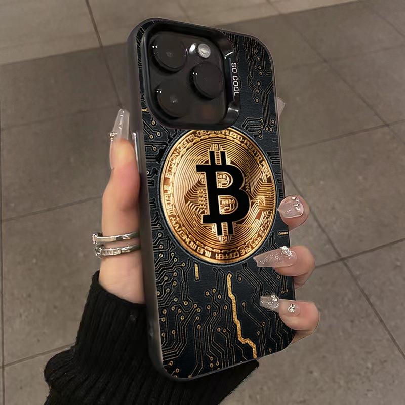 Bitcoin Circuit Board Tech Phone Case for iPhone 17 16 15 14 13 12 11 16E Series Pro Max Plus Double Layer Protection