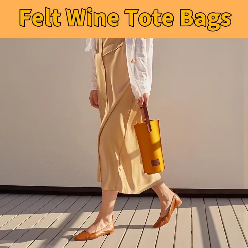 Wine Bag Felt Single Bottle Insulated Tote Bottle Wine Carrier Bag Padded Wine Cooler Gift For Wine Lovers Or Wedding