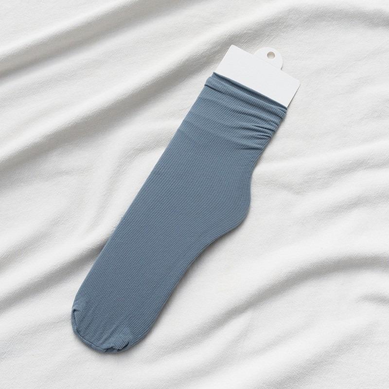 Female Spring and Summer Thin Solid Color All Kinds of Candy Color Breathable In The Cylinder Pile Socks