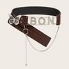 Y2K Rhinestone Belts PU Leather Waistband Simple Butterfly Waist Chain  Skirt Accessories