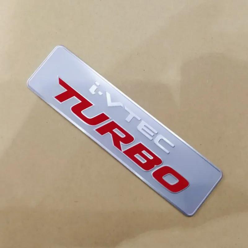 3D Aluminum i VTEC TURBO iVTEC Car Styling Sticker Emblem Body Rear Tail Gate Badge For Honda City CIVIC Fit Accord Jazz CRV XRV akp256
