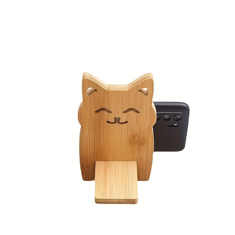 1 schattige telefoonhouder, bureaumontage, schattige kattenhouderbasis, geschikt voor alle mobiele telefoons