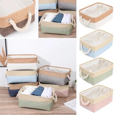 Haushaltsbedarf, Kleinigkeiten, Sortierkorb, zusammenklappbar, Leinen-Organizer, Box, Unterwäsche, Socken, Babyspielzeug, Aufbewahrungskorb