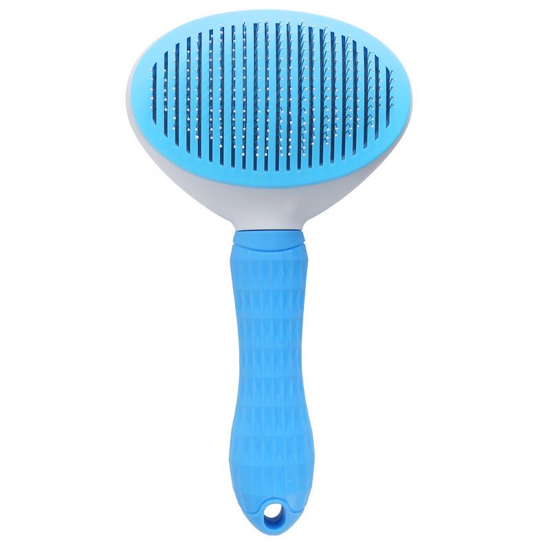 Pet De-shedding Comb for Cats & Dogs with One-Click Fur Release.