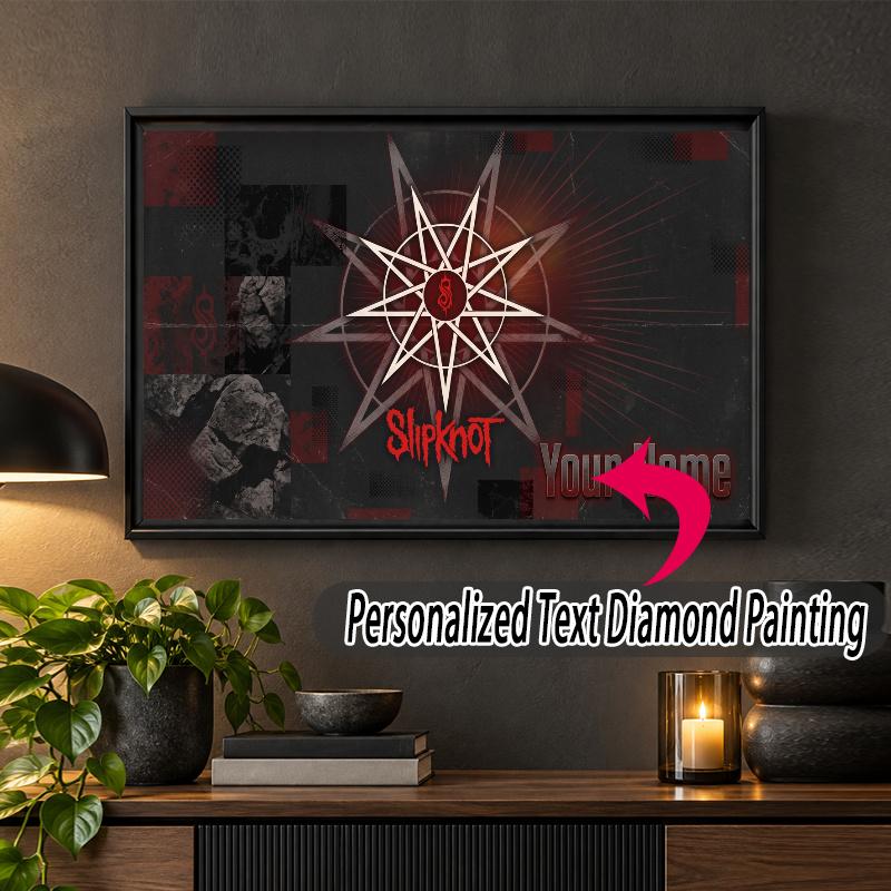Slipknot Custom Name Text 5D Diamond Painting Kit DIY Full Drill Diamond Art Decoration