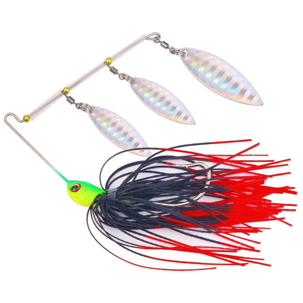 

Essential Fishing Bass and Red Snapper Lure with Composite Sequins3Pack of Willow Leaf Mustache Man Tractor Noise Fake Bait Fish 8CM-17G