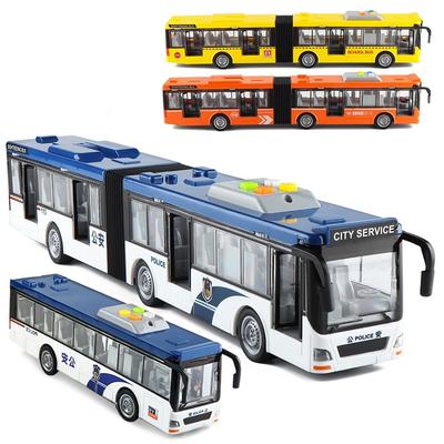 Gelenkbus Druckgussmodell Große Simulation Trägheit Ton Licht Doppelstockbus Campus Auto Spielzeug für Kinder