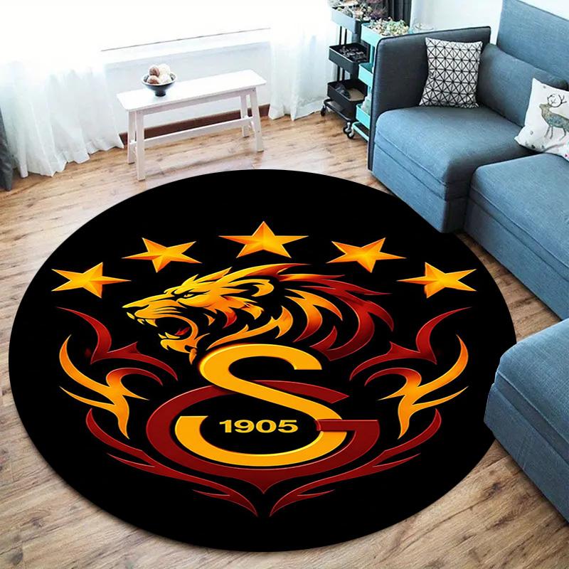 Galatasaray S Round Area Rug,Carpet Rug for Living Room Bedroom Sofa Playroom Decor,Non-slip Floor Mat
