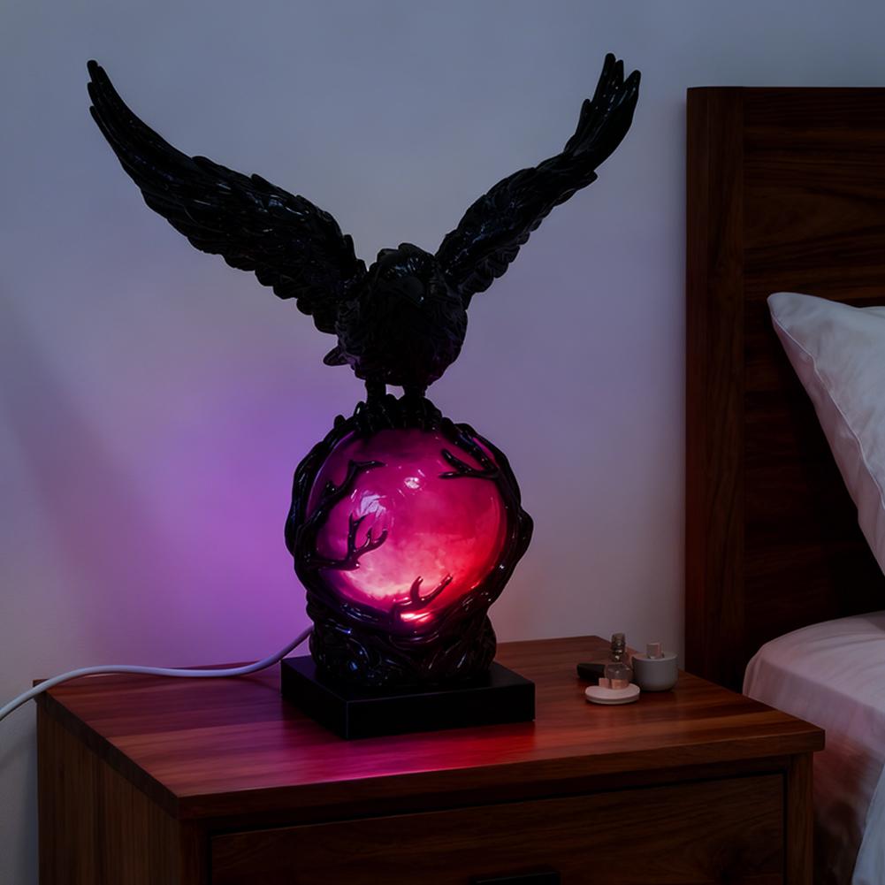 Eagle-shaped Glowing Ornament Resin Decorative Lamp Gothic-style Home Desktop Ambience Light Holiday Party Decoration
