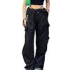 Dam Loose Cargo Byxor Hip Hop Sport Byxor Dragsko Lösa Breda Ben Casual Byxor