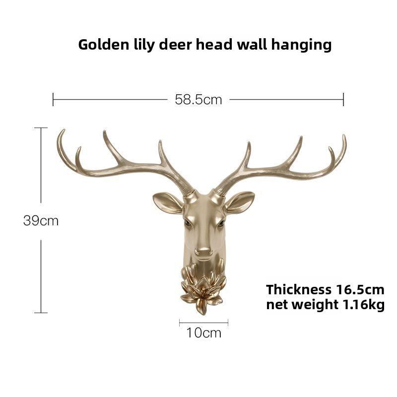 BEPAN Resin decorative items, American-style living room TV background wall decorations, wealth-attracting deer head wall hangers