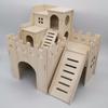 Solid Wood Hideout for Hamsters, Squirrels, Hedgehogs, and Guinea Pigs - Large Wooden House/Nest