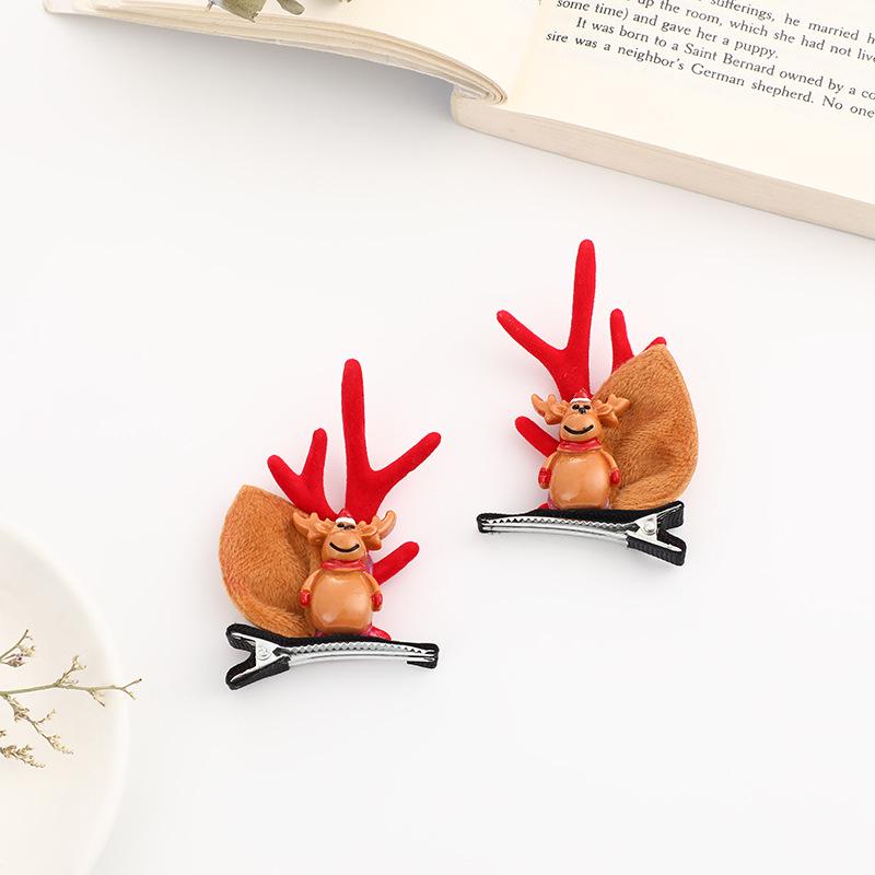 Sponky do vlasů s parohy soba: Vánoční 3D vlasové doplňky pro drdoly a copy