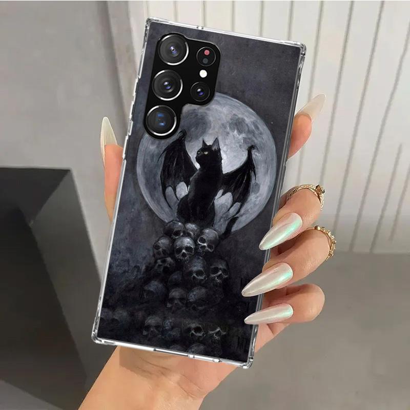 Witch And Cat Colorful Cute Phone Case for Samsung Galaxy S26 S24 S23 Ultra S25 Edge S22 S21 Plus S20 FE + Soft Print Shell Fund
