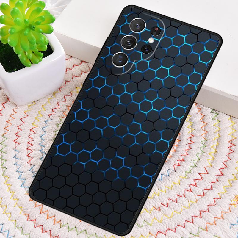 3D Hexagonal Lights soft Phone Case for Samsung Galaxy note 10 pro S26 Ultra S23 S24 FE S25 S21 S22 PLUS shockproof Cove
