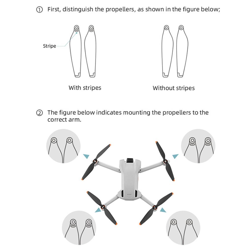 2/4 Pairs 6030F Propeller for DJI Mini 3 Drone Replacementt Light Weight Wing Fans Blade for Mini 3 with Screws Spare Accessory