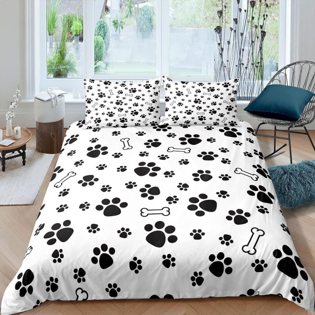 Bone Cat Claw Three-Piece Quilt Cover 3D Digital Printing Bedding Set Bed Cover