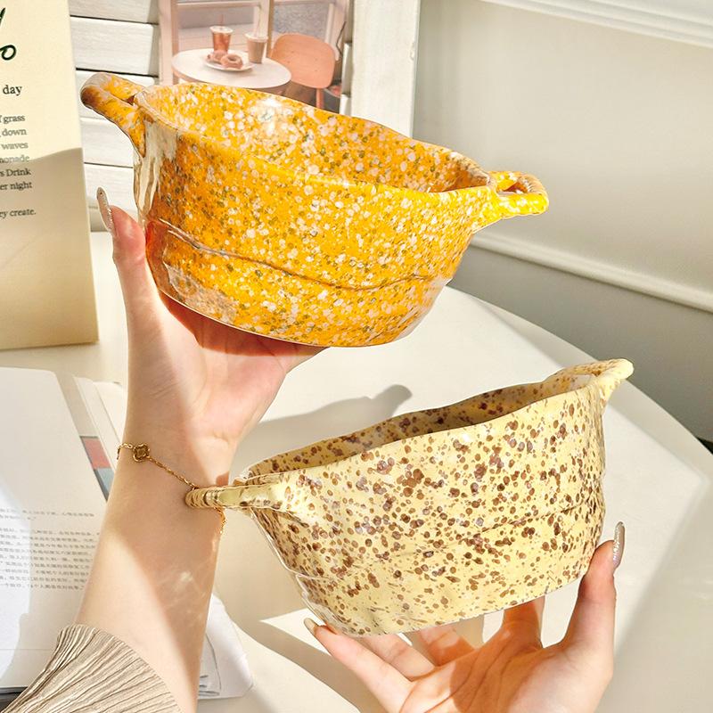 Ins spritzende Tinte binaural Suppenschüssel groß Instant-Nudelschüssel große Kapazität Malatang-Schüssel Studentenwohnheim Schneckennudel-Schüssel Suppenschale