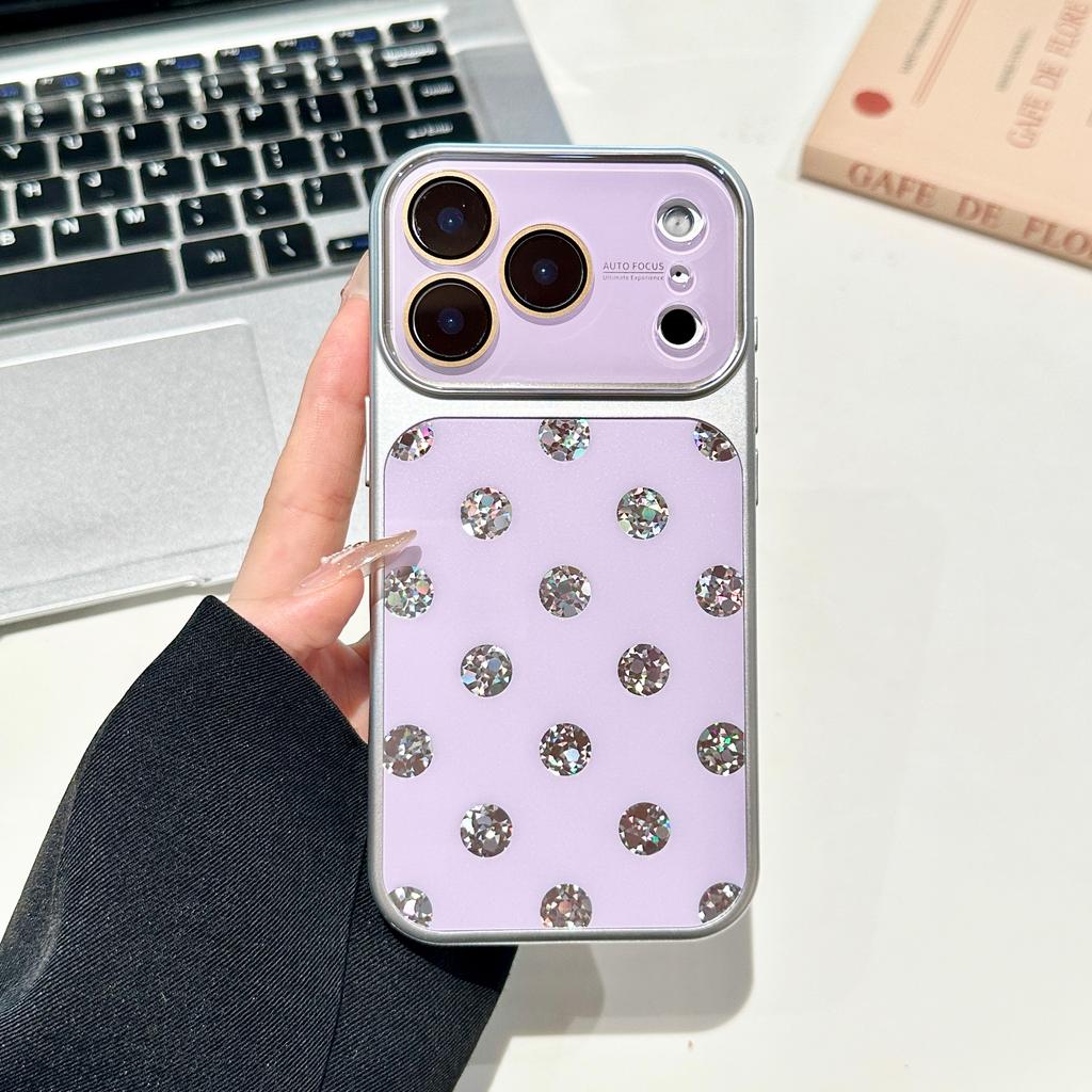 Luxury Glitter Polka Dot Phone Case for iPhone 17 16 15 14 Pro Max Sweet Cute Camera Protection Shockproof Bumper Cover Funda