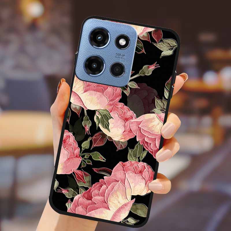For Motorola G 5G 2025 Phone Case Bumper Soft TPU Silicone Back Cover 3D Flower Emboss Shell For Motorola Moto G 5G Fundas Coque