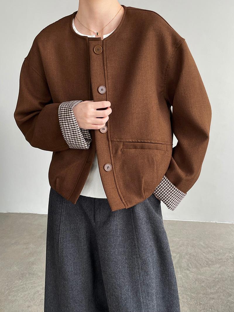[Welfare payment, non-refundable] Crew neck single-breasted silhouette jacket women s high-end jacket top 2822 M