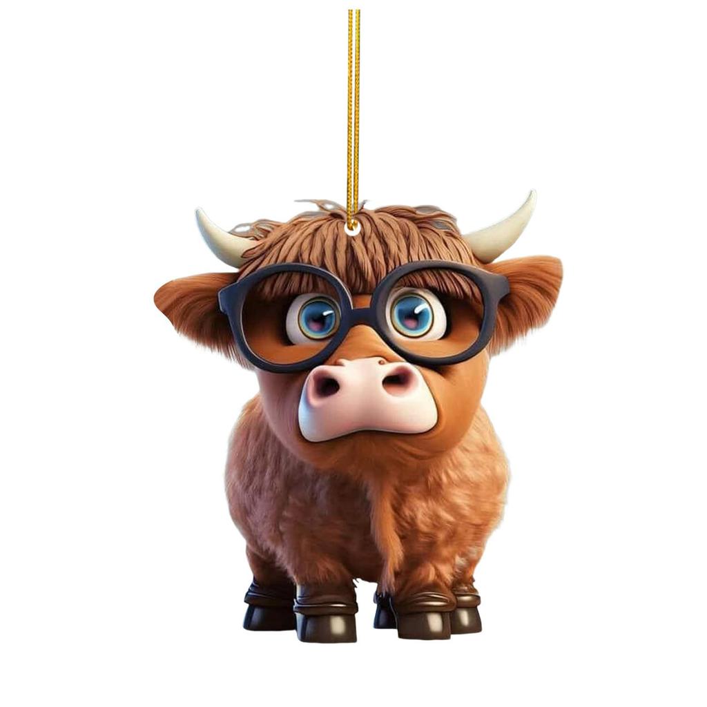 Kreskówkowa Krowa Uroczy Wiszący Wisiorek Dekoracja Domowego Drzewka Bożonarodzeniowego Wisiorek do Samochodu Kreatywne Akcesoria Dekoracyjne Świąteczne Prezenty Urodzinowe