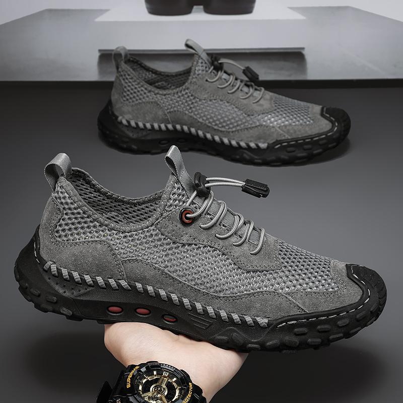 Fashion Breathable Walking Shoes for Men Outdoor Casual Sneakers Hollow Out Male Mesh Shoes Non-Slip Quick Dry Wading Aqua Shoes Sandals
