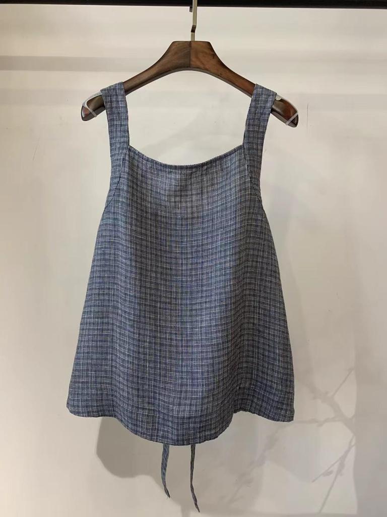 Women's Versatile Solid Color Linen Lace-up Vest for Summer 2026