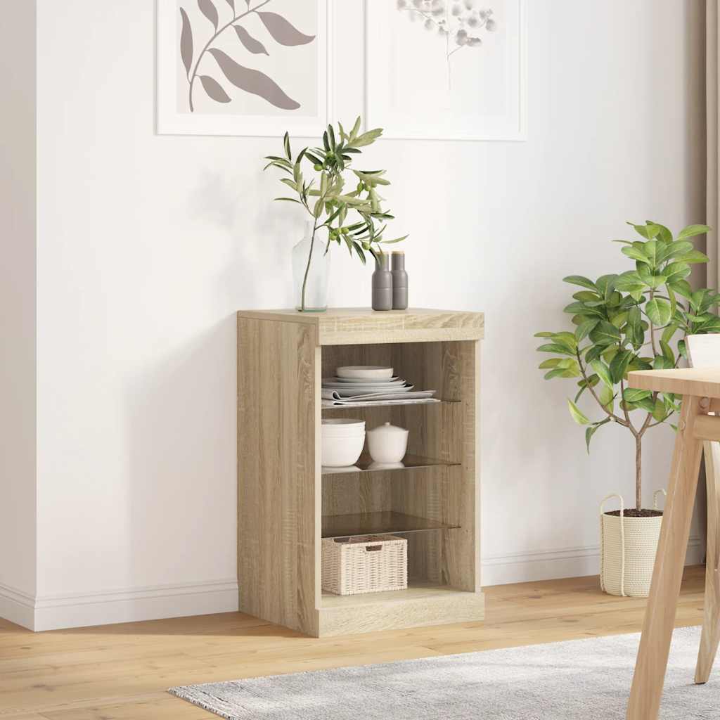 Vidaxl Szafka Z Oświetleniem Led, Dąb Sonoma, 41X37X67 Cm
