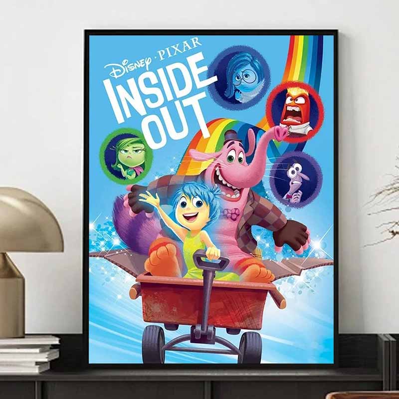 Disney 5D DIY Diamond Painting Decorations Classic Inside Out Poster Illustrations Diamond Embroidery and Rhinestone Cross Stitch Set Handmade