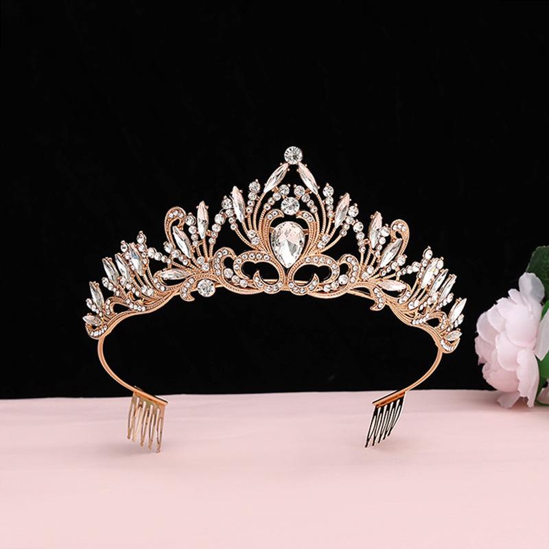 Baroque Retro Black Luxury Crown Bridal Tiara Wedding Dress Birthday Queen Crown Cake Crown