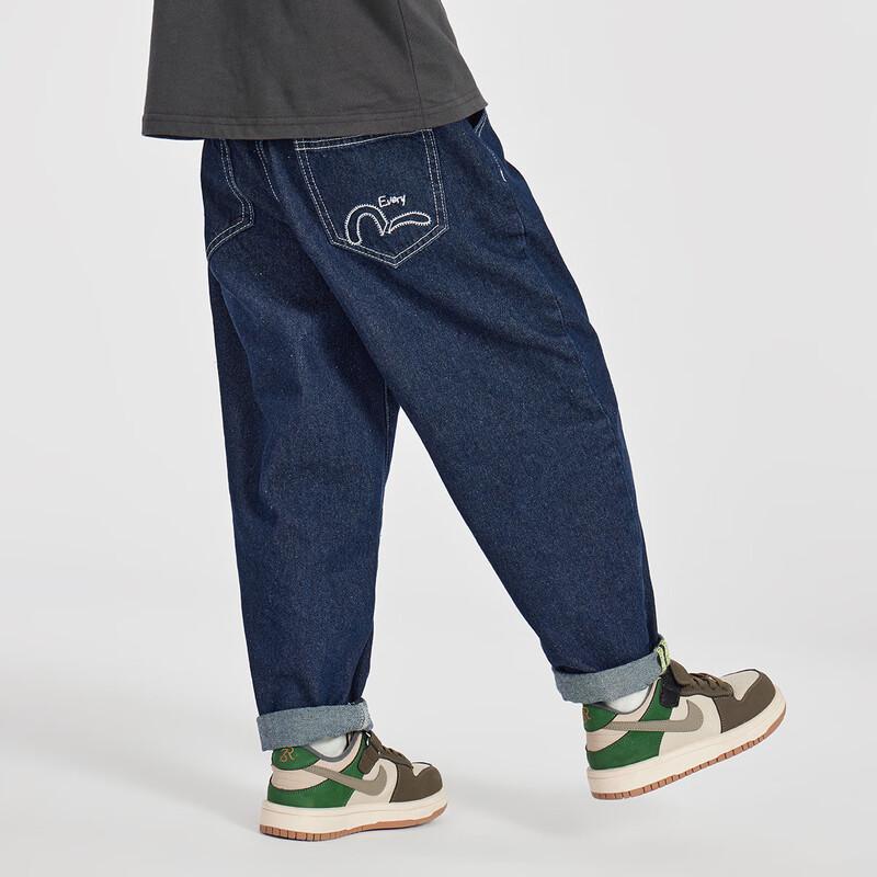 Джинсы  папа  свободного кроя с вышивкой для мальчиков Duoduojia 120