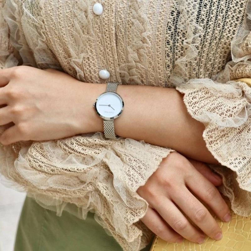 CALVIN KLEIN Eternal Series Watch Quartz Movement Stainless Steel Strap 28mm White Dial Women's Watch Simple Women's Watch 25200082