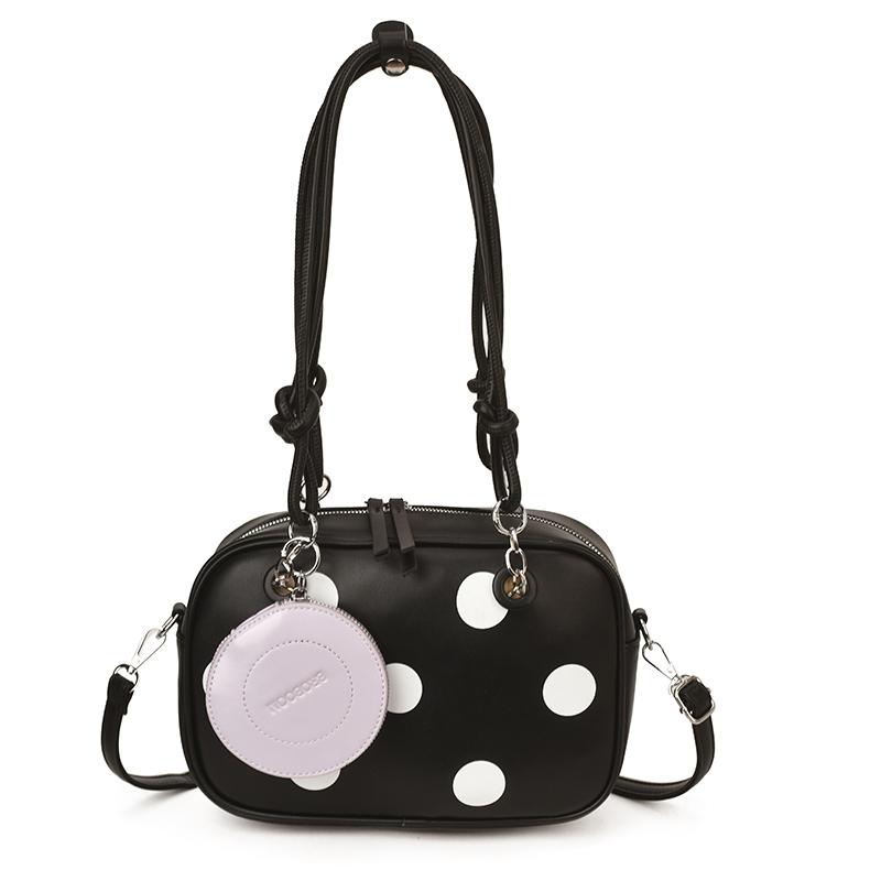 

2026 Spring & Summer New Style PU Square Shoulder Bags Exquisite Cute Dots Hot Trendy Stylish Design Crossbody Bags for Women чёрный