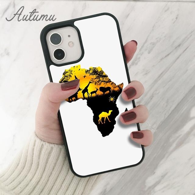 AFRICA MAP Phone Case for iPhone 11 12 13 14 Pro Max Mini X XR XS SE 2020 5 5s 6 6S 7 8 Plus Samsung Galaxy S21 S22 Cover Shell