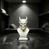 Spooky Theme Room Decoration 3D Printed Demon Skull Bust Statue, Gothic Horned Skeleton Personalized Gift for Him Figurine, Mini Desktop Ornament