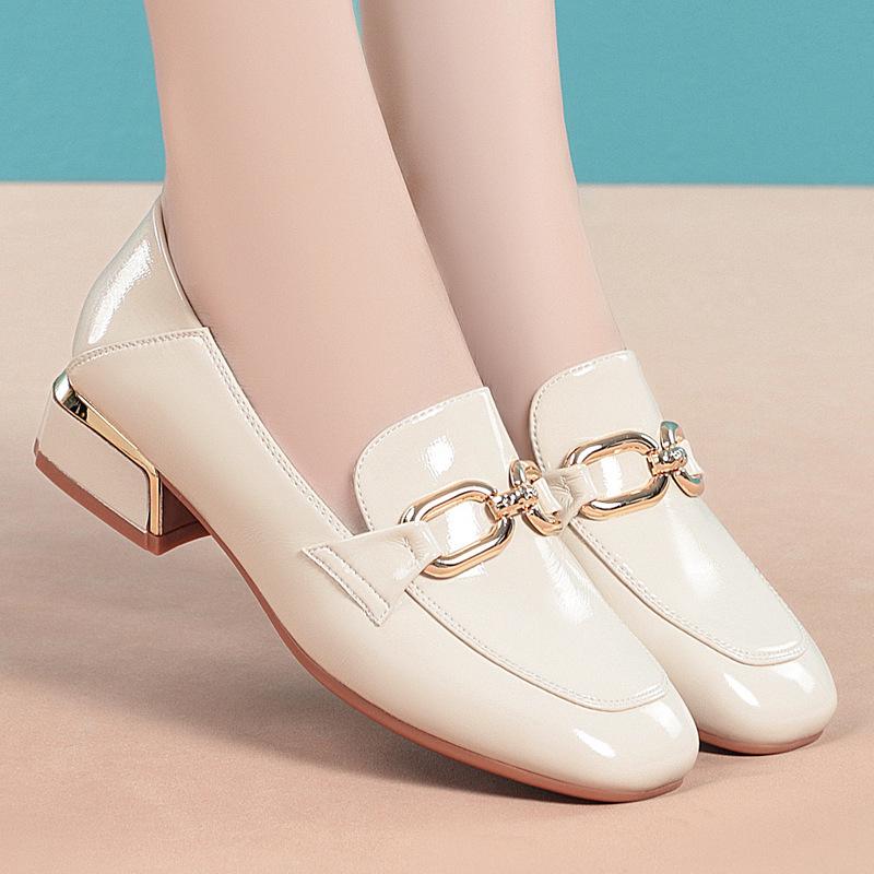 

Loafers Are Versatile, Solid-color, Elegant, Soft Leather, Slip-on Shoes, Flat Shoes, Women s Soft Leather Shoes 40 бежевий