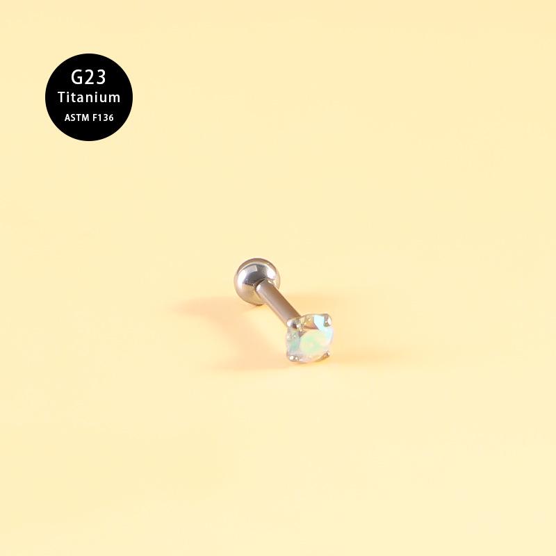 G23 Titanium CZ Zircon Ear Piercing Studs: Threaded, Fashionable Cochlea Jewelry Earrings