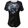 Sommer Chic Katzen-Print Rundhals Kurzarm T-Shirt - Damen Casual Oberteil für Frühling & Sommer