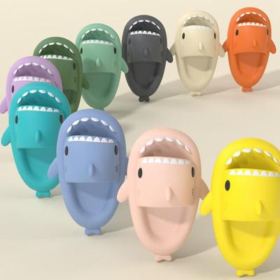 Shark Slippers Funny Slippers Outdoor Parent Child Slippers Solid Color Soft Anti-skid