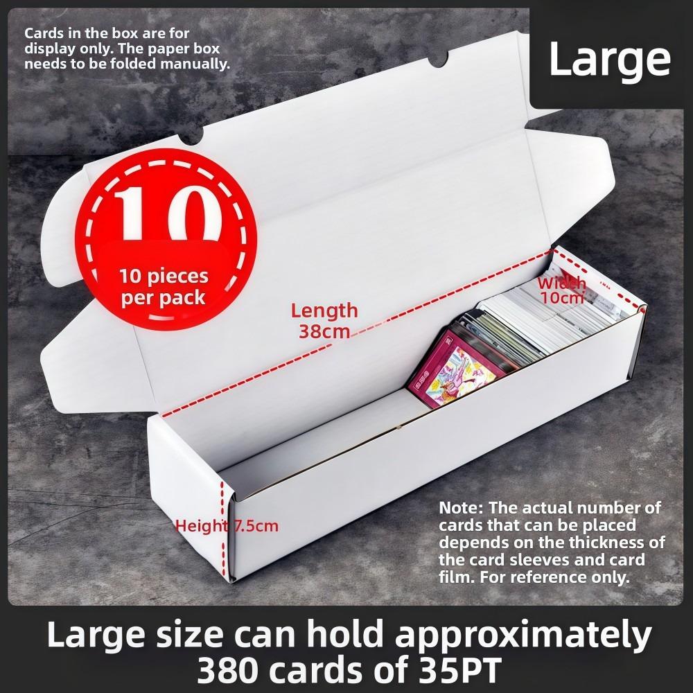 10PCS Large Capacity Trading Card Storage Box White Portable Sports Card Box Cardboard Sturdy Baseball Card Box