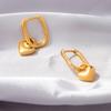 1 Pair Letter U Shape Heart Hoop Earrings For Women Gold Plated Metal Stainless Steel Earrings Punk Rock Ear Jewelry Gifts